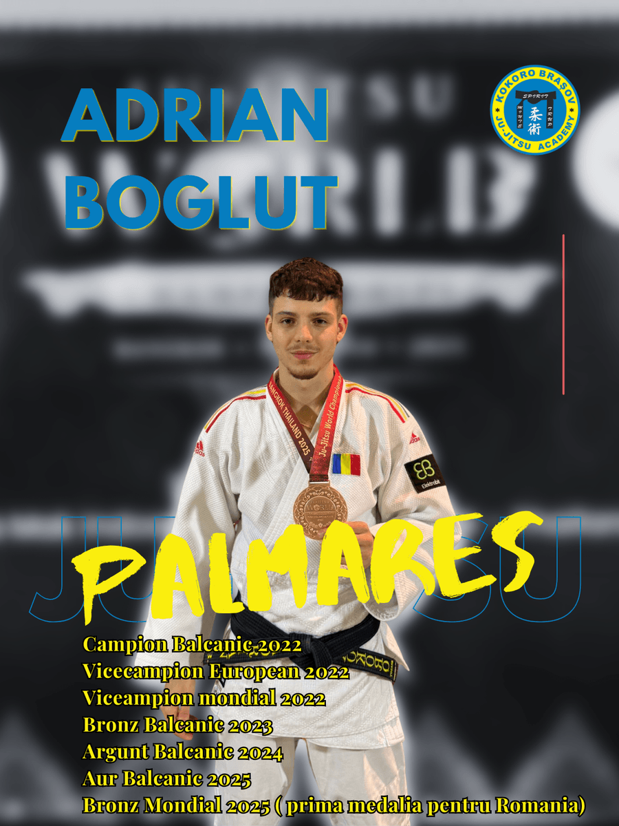 Adi Bogluț, ju jitsu world champion, brand ambassador for Kokoro Academy